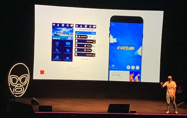 Spot the difference. Peter also showed another example of a rich interface without compelling catalogue images as Caribbean, relying only on motion and fluidity to create a memorable experience.